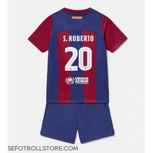 Barcelona Sergi Roberto #20 Replika babykläder Hemmaställ Barn 2023-24 Kortärmad (+ korta byxor)